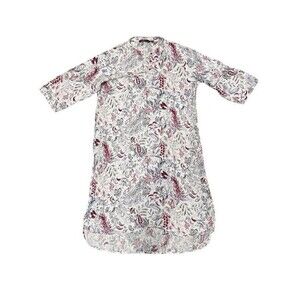 Avaasa Red White Paisley Floral Printed Flared Kurta Dress Womens Size XXL